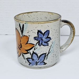 Vintage Stoneware Flower Coffee Tea Mug
